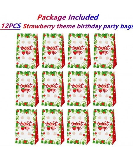 12pcs Strawberry Theme Birthday Party Bags Strawberry Theme 1st Birthday Decoration Sweet One Theme Birthday Party Sweet One ...