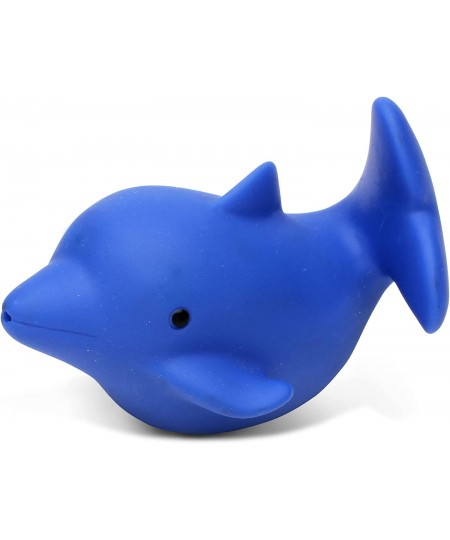 DolliBu Dolphin Bath Buddy Squirter - Floating Blue Dolphin Rubber Bath Toy Fun Water Squirting Bathtime Play For Toddlers Cu...