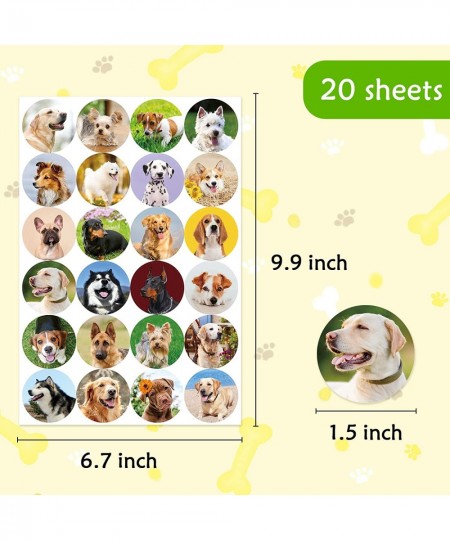 Cute Dog Puppy Stickers Dog Party Favors 480 Counts Adhesive Stickers for Kids Dog Birthday Party Supplies Gifts Goodie Bag E...