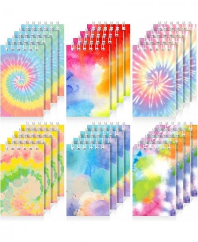 24 Pcs Mini Tie Dye Spiral Notepads Small Tie Dye Notebook Fun Coil Pocket Notebook Party Favors Cute Rainbow Note Pad for Ki...