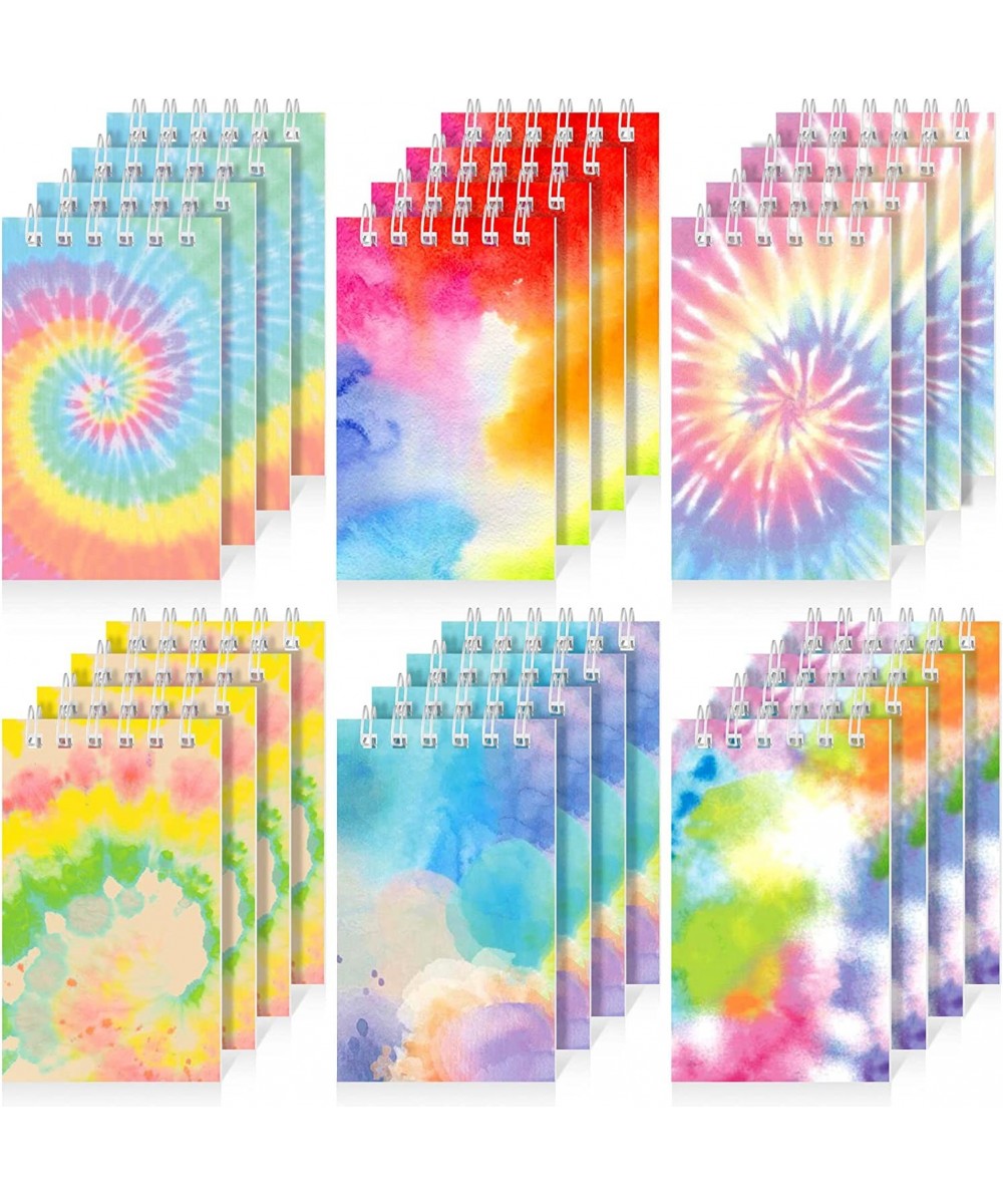 24 Pcs Mini Tie Dye Spiral Notepads Small Tie Dye Notebook Fun Coil Pocket Notebook Party Favors Cute Rainbow Note Pad for Ki...