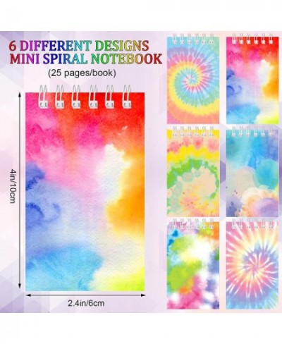 24 Pcs Mini Tie Dye Spiral Notepads Small Tie Dye Notebook Fun Coil Pocket Notebook Party Favors Cute Rainbow Note Pad for Ki...