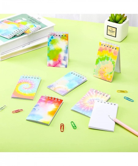 24 Pcs Mini Tie Dye Spiral Notepads Small Tie Dye Notebook Fun Coil Pocket Notebook Party Favors Cute Rainbow Note Pad for Ki...