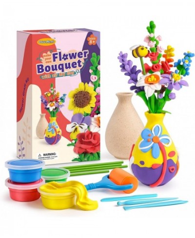 Flower Craft Kit for Kids Make Your Own Flower Bouquet with Air Dry Clay Arrange Clay Flowers & Create Personalized Art Great...