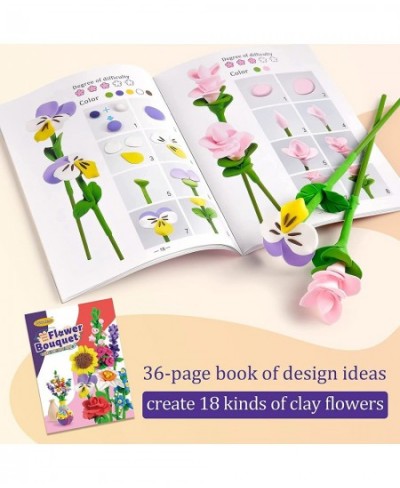 Flower Craft Kit for Kids Make Your Own Flower Bouquet with Air Dry Clay Arrange Clay Flowers & Create Personalized Art Great...