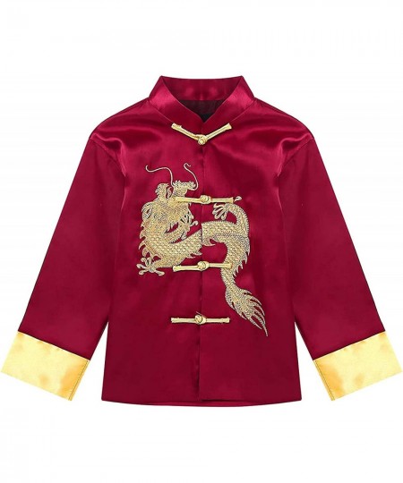 Boys Satin Embroidered Dragon Tang Uniform Traditional Chinese Kung Fu Outfit Tang Costume Martial Arts Suits $44.58 - Kids' ...