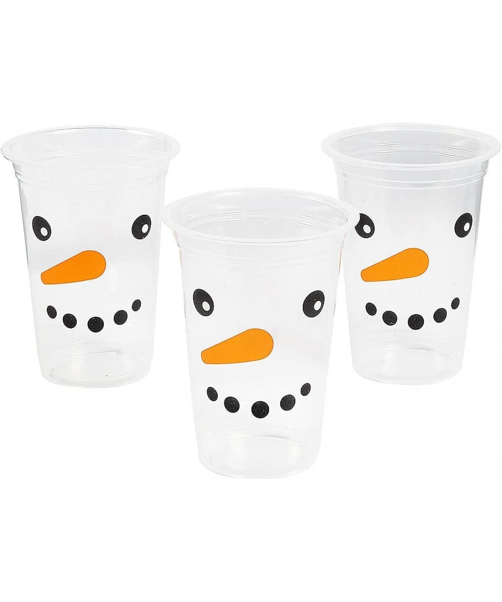 Snowman Plastic Cups – Bulk set of 50 each holds 16 oz - Christmas Party Supplies $21.36 - Kids' Party Tableware