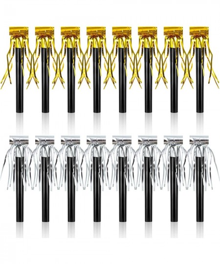 36 Pieces Party Squawkers Party Blower Noisemakers Blowouts Whistles Fringed Noise Maker in Gold and Silver Musical Blowouts ...