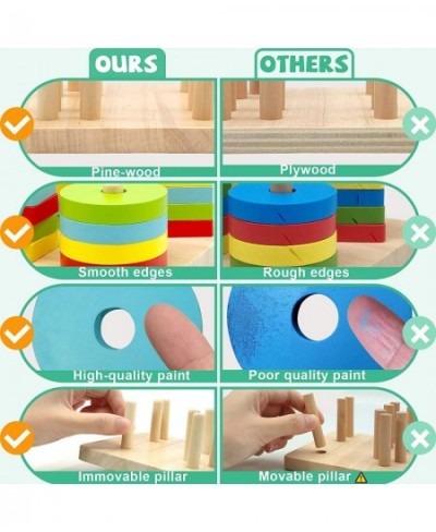 Montessori Toys for 1 2 3 Year Old Boys Girls Gifts Wooden Sorting and Stacking Toys for Toddlers 1-3 Educational Learning To...