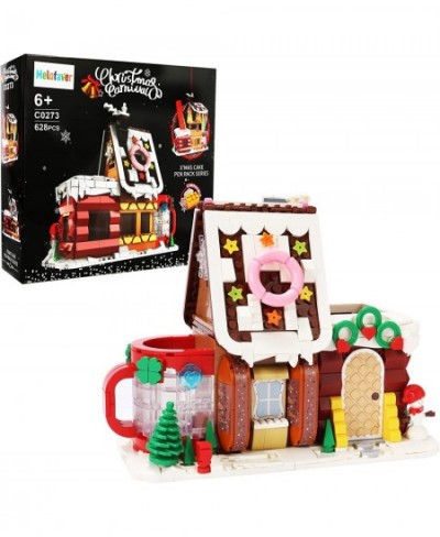 Christmas Gingerbread House Kit Montessori Building Toys Xmas Building Block Set Construction Toys with Pen Holder and Light ...