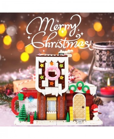 Christmas Gingerbread House Kit Montessori Building Toys Xmas Building Block Set Construction Toys with Pen Holder and Light ...