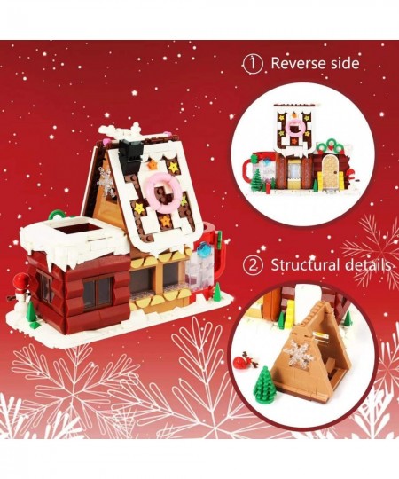 Christmas Gingerbread House Kit Montessori Building Toys Xmas Building Block Set Construction Toys with Pen Holder and Light ...