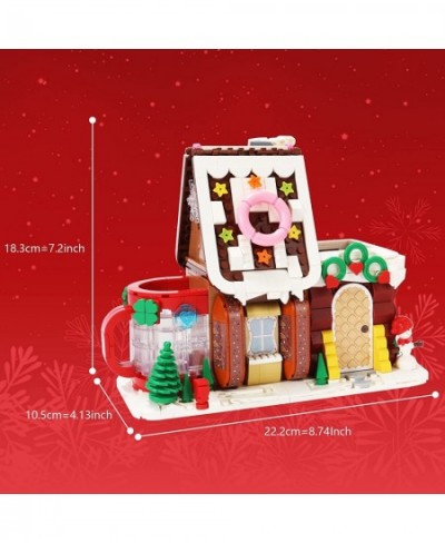 Christmas Gingerbread House Kit Montessori Building Toys Xmas Building Block Set Construction Toys with Pen Holder and Light ...