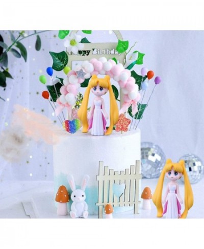 6 Pcs Lovely Girl Figurines Toys Mini Figure Collection Playset Cake Topper Toy Doll Set Car Doll Office Ornament Miniature D...