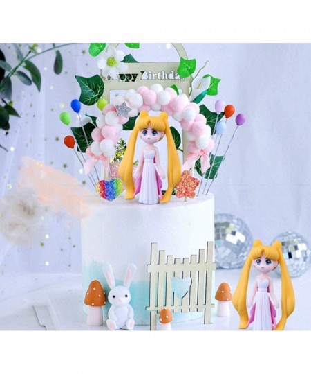 6 Pcs Lovely Girl Figurines Toys Mini Figure Collection Playset Cake Topper Toy Doll Set Car Doll Office Ornament Miniature D...