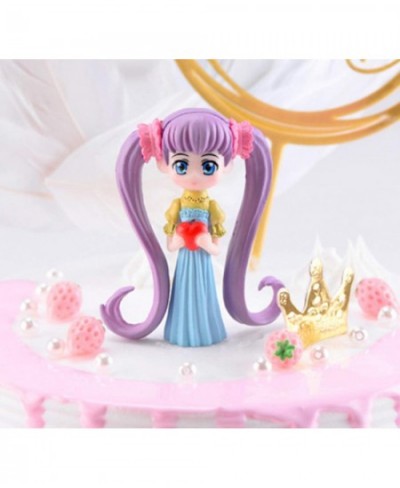 6 Pcs Lovely Girl Figurines Toys Mini Figure Collection Playset Cake Topper Toy Doll Set Car Doll Office Ornament Miniature D...