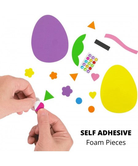 132 Pcs Foam Easter Crafts for Kids Bulk (Individually Wrapped) for Spring Home Activity Makes 12 Eggs $18.42 - Craft Kits