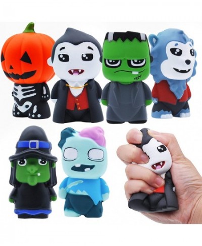 6 Pack Halloween Themed Squishy Toys Slow Rising Stress Relief Super Soft Squeeze Kawaii Cute Halloween Friends Characters To...