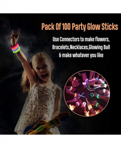 50 Glow Sticks Bulk Party Supplies Set Glow in The Dark Party Light Up Sticks Party Favors Include 50 8"Glowsticks & 50Connec...