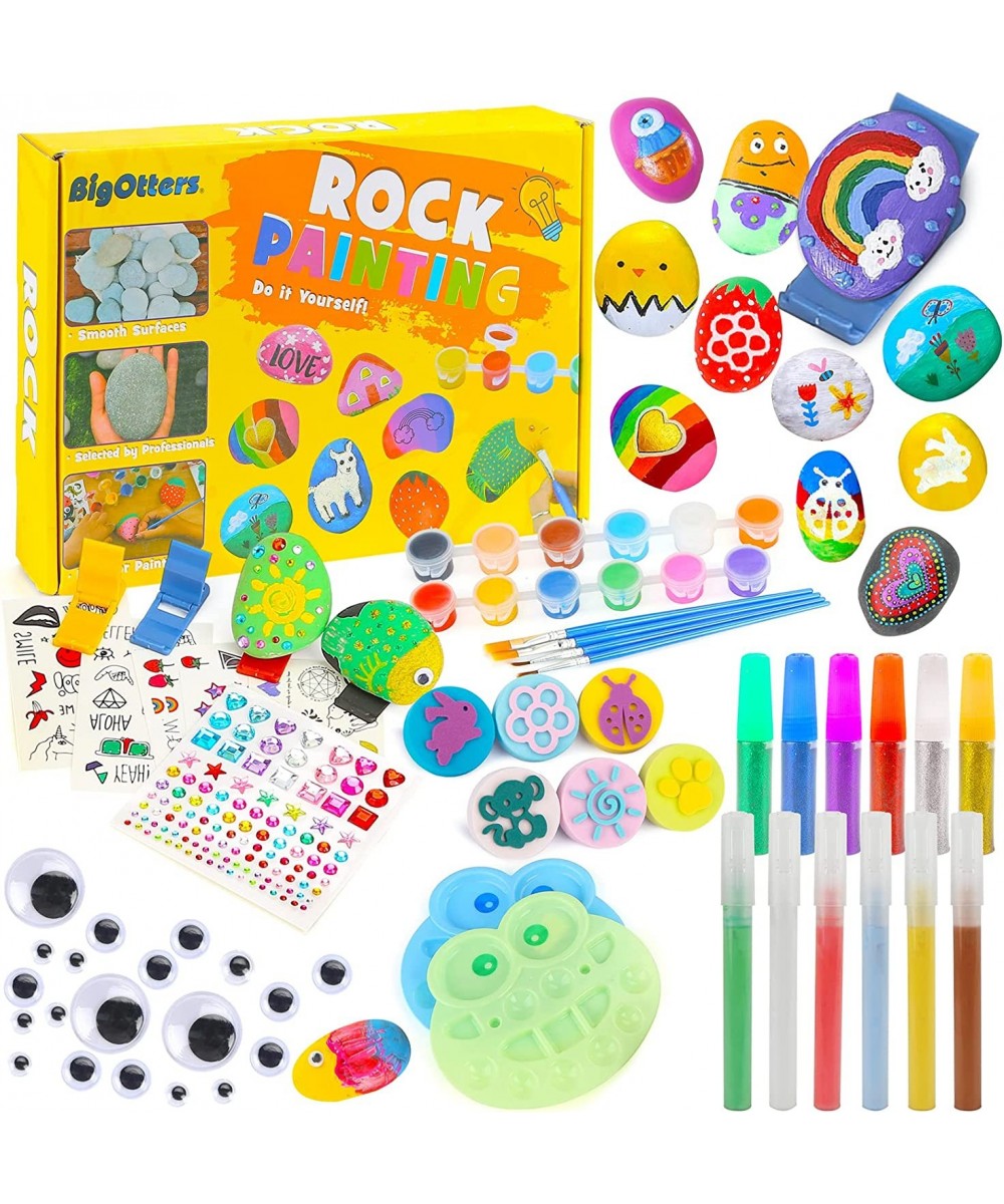 Rock Painting Kit for Kids 88PCS Creativity Arts Crafts DIY Supplies Kit with 12 Rocks and 24 Paints for Kid Painting Gifts T...