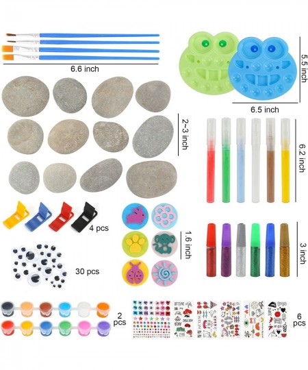 Rock Painting Kit for Kids 88PCS Creativity Arts Crafts DIY Supplies Kit with 12 Rocks and 24 Paints for Kid Painting Gifts T...