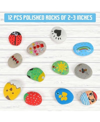 Rock Painting Kit for Kids 88PCS Creativity Arts Crafts DIY Supplies Kit with 12 Rocks and 24 Paints for Kid Painting Gifts T...