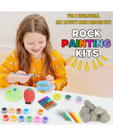 Rock Painting Kit for Kids 88PCS Creativity Arts Crafts DIY Supplies Kit with 12 Rocks and 24 Paints for Kid Painting Gifts T...