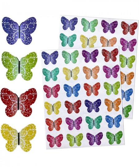 Color Butterfly Stickers Party Supplies for Toddler Kids and Adults in Swirls Patterns - Butterflies Scrapbooking Stickers fo...