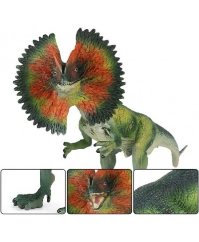 Dinosaur Toy Dilophosaurus & Velociraptor Realistic Educational Dinosaur Figures with Moveable Jaw Plastic Wildlife Animal Di...