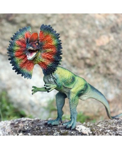 Dinosaur Toy Dilophosaurus & Velociraptor Realistic Educational Dinosaur Figures with Moveable Jaw Plastic Wildlife Animal Di...