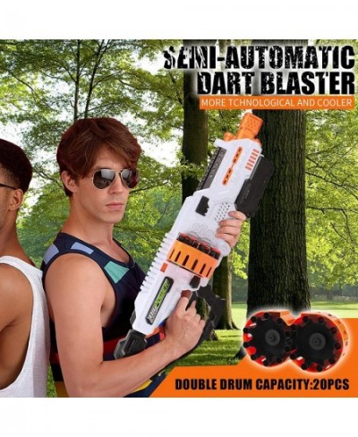 Motorized Dart Gun 20-Dart Double Rotating Drum Toy Foam Blaster for Boys 8-12+ Cool Dart Blaster with 100 Foam Darts Compati...