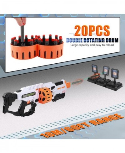 Motorized Dart Gun 20-Dart Double Rotating Drum Toy Foam Blaster for Boys 8-12+ Cool Dart Blaster with 100 Foam Darts Compati...