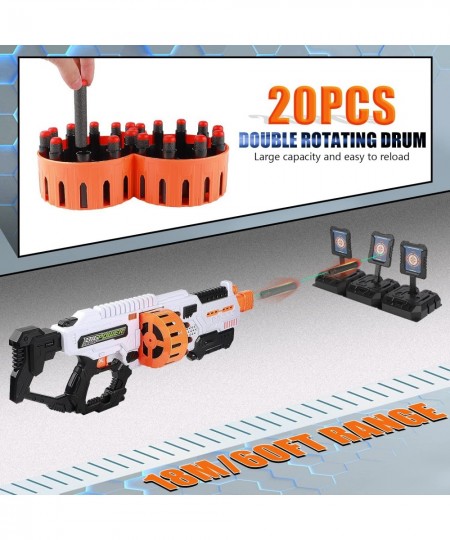 Motorized Dart Gun 20-Dart Double Rotating Drum Toy Foam Blaster for Boys 8-12+ Cool Dart Blaster with 100 Foam Darts Compati...