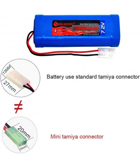 7.2V 3800mAh Battery Pack High Capacity 6-Cell NiMH Flat Battery Pack Replacement Hobby Battery for RC Car RC Truck RC Tank R...