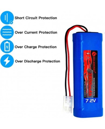 7.2V 3800mAh Battery Pack High Capacity 6-Cell NiMH Flat Battery Pack Replacement Hobby Battery for RC Car RC Truck RC Tank R...