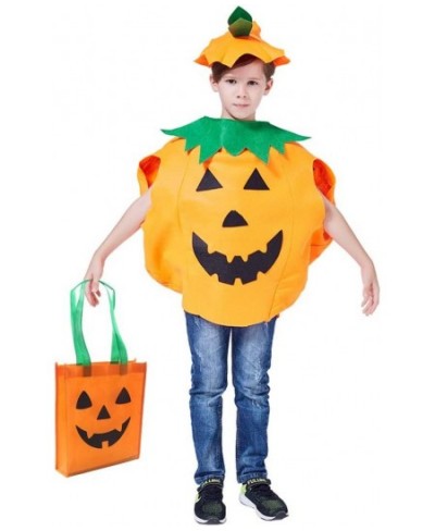 Halloween Kids Pumpkin Costume 3 PCS Pumpkin Cosplay Set For Boys Girls Included Pumpkin Tote Bag（9.8 x 11.8 inch) $17.19 - K...