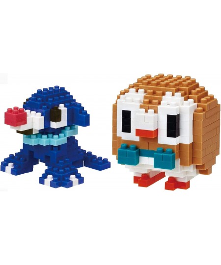 Nanoblocks - 2 Set Bundle - Popplio and Rowlet (Ashimari and Mokuroh in Japan) - Adjustable Pokemon Characters (Japan Import)...