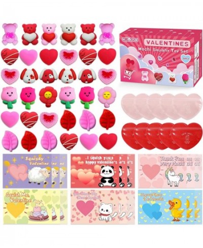 36Pack Valentines Day Cards with Mochi Squishy Toys for Kids School Classroom Kids Valentine Party Favor Valentine Exchange G...