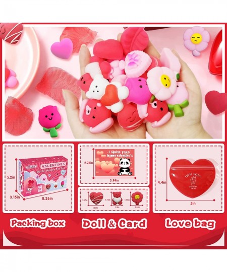 36Pack Valentines Day Cards with Mochi Squishy Toys for Kids School Classroom Kids Valentine Party Favor Valentine Exchange G...