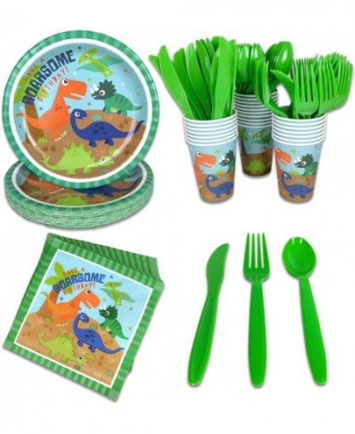 144 Pack Dinosaur Party Supplies Sets Severs 24 Person Including Plates Napkins Cups and Cutlery for Birthday Party $30.39 - ...