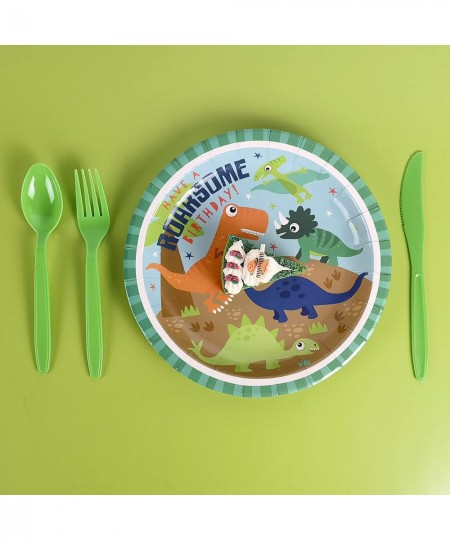 144 Pack Dinosaur Party Supplies Sets Severs 24 Person Including Plates Napkins Cups and Cutlery for Birthday Party $30.39 - ...