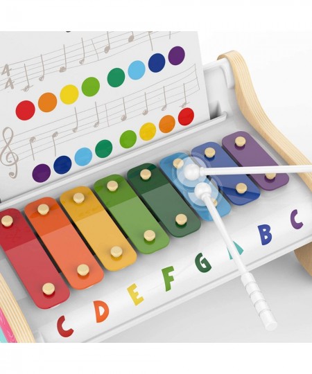 Wooden Xylophone for Kids Baby Musical Instrument Toy with 2 Xylophone Mallets and 3 Musical Cards Holiday Birthday Gift for ...