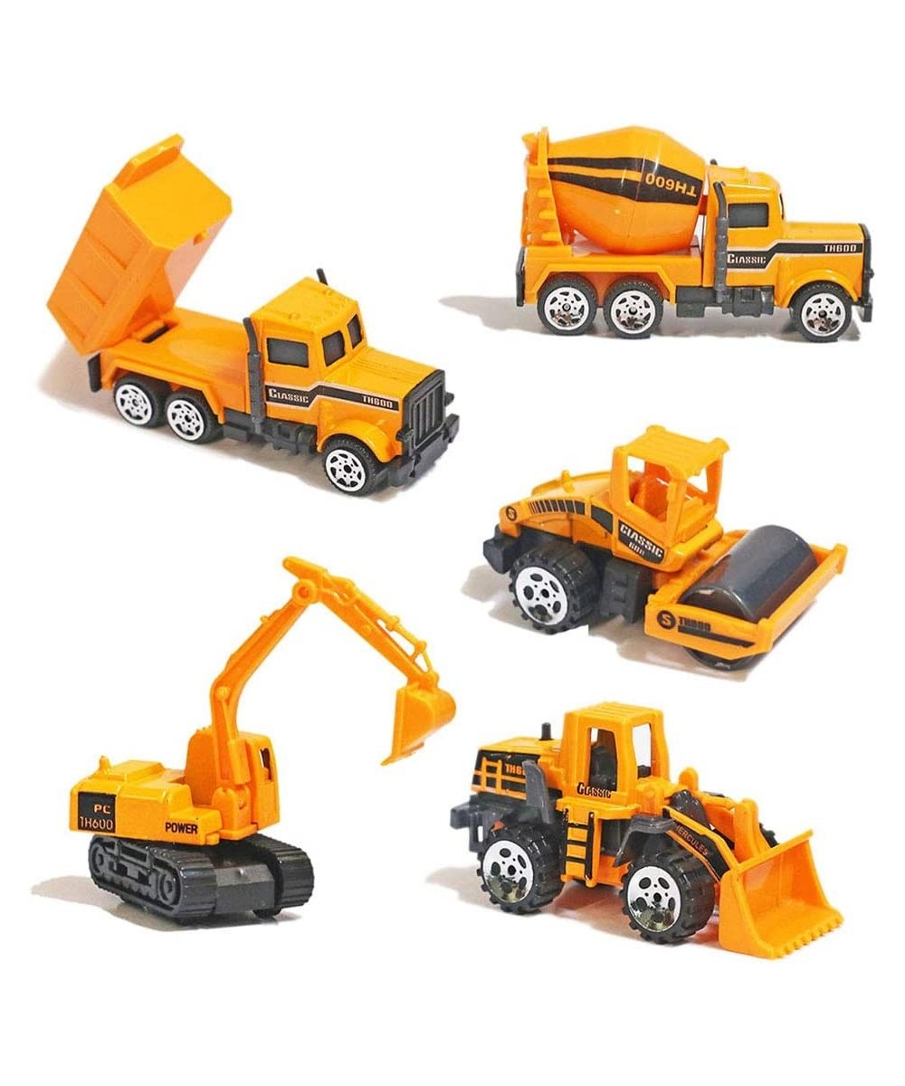 Alloy Construction Engineering Truck Models Mini Pocket Size Play Vehicles Cars Toy Cake Toppers for Kids Toddlers Boys (5Pcs...