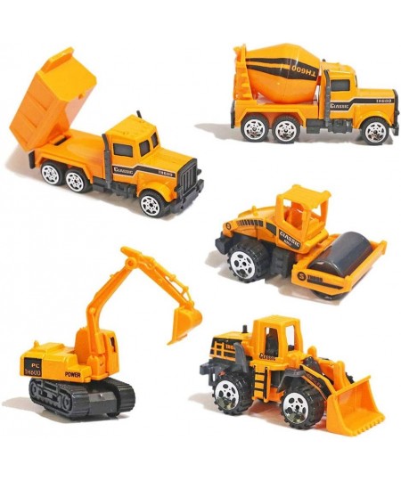 Alloy Construction Engineering Truck Models Mini Pocket Size Play Vehicles Cars Toy Cake Toppers for Kids Toddlers Boys (5Pcs...