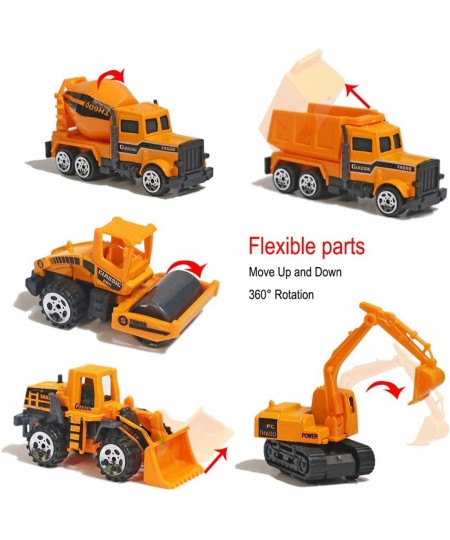 Alloy Construction Engineering Truck Models Mini Pocket Size Play Vehicles Cars Toy Cake Toppers for Kids Toddlers Boys (5Pcs...