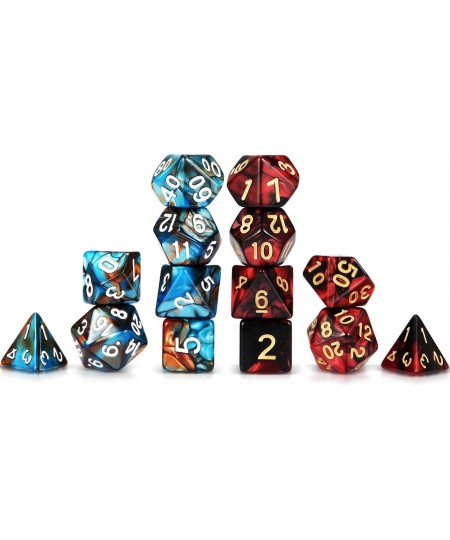 14 Pieces 7-die Dice Set Polyhedral Dice Compatible with Dungeons and Dragons with Black Pouch $14.42 - Game Accessories