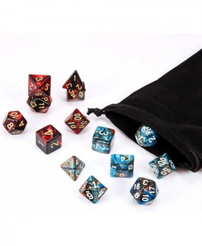 14 Pieces 7-die Dice Set Polyhedral Dice Compatible with Dungeons and Dragons with Black Pouch $14.42 - Game Accessories