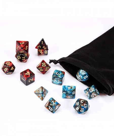 14 Pieces 7-die Dice Set Polyhedral Dice Compatible with Dungeons and Dragons with Black Pouch $14.42 - Game Accessories