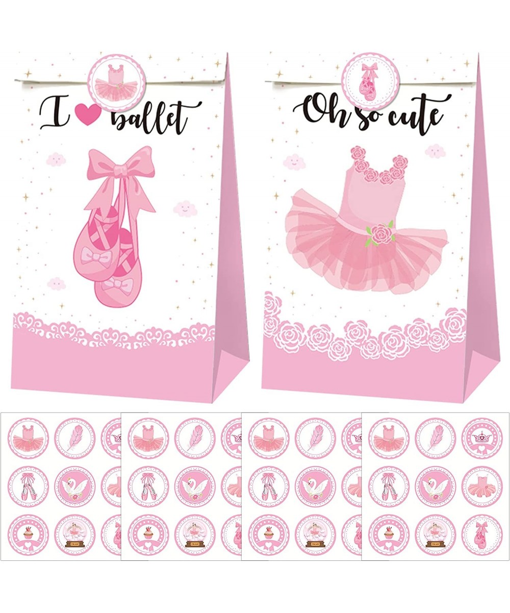 Ballerina Party Favor Bags 24 Pack - Ballerina Party Paper Gift Bags Goodies Candy Bags Kraft Treat Paper Bags with Stickers ...