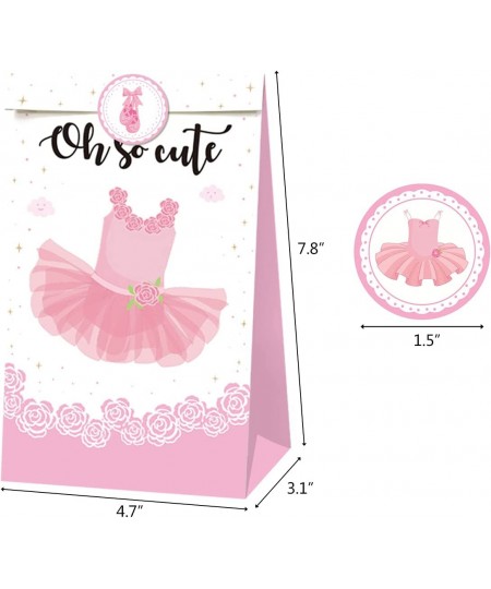 Ballerina Party Favor Bags 24 Pack - Ballerina Party Paper Gift Bags Goodies Candy Bags Kraft Treat Paper Bags with Stickers ...